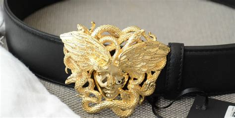 versace vitello winged medusa belt brass|vintage versace medusa belt.